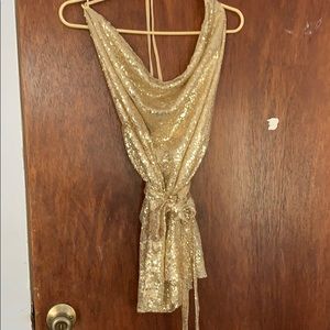 Gold Sequin Mini Dress